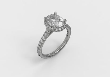 Graceful Halo Oval Engagement Ring