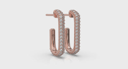 Diamond Elongated Hoop Earrings