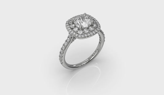Double Euro Halo Round Engagement Ring