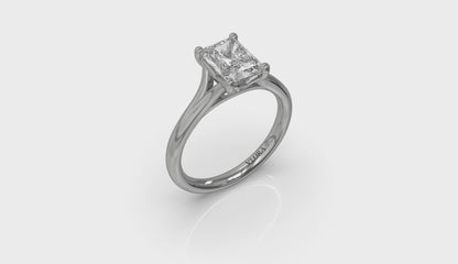 Solitaire Emerald Cut Engagement Ring