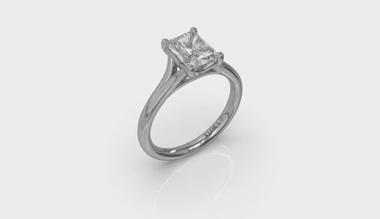 Solitaire Emerald Cut Engagement Ring