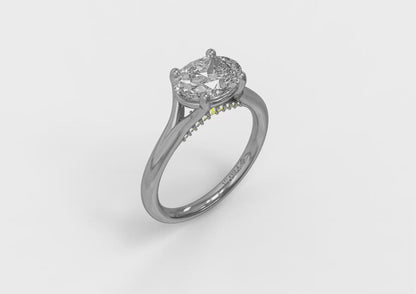 Matching Band for Horizon Solitaire Spit Shank Oval Engagement Ring