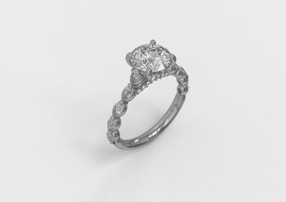 Matching band for the Marquise Accent Round Diamond Engagement Ring