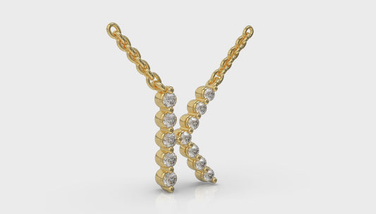 Diamond Alphabet Pendant Necklace, K