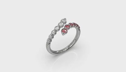 Diamond and Ruby Open Wrap Ring
