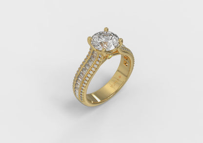 Matching Band for Opulent Cathedral Round Diamond Engagement Ring