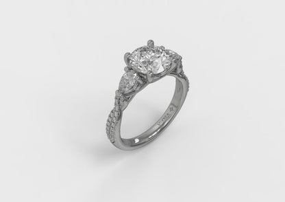 Entwined Three Stone Engagement Ring
