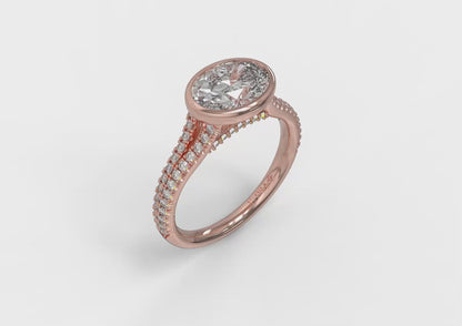Horizon Oval Bezel Engagement Ring