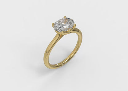 Horizon Oval Solitaire Engagement Ring