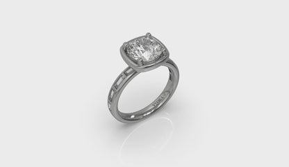 Art Deco Baguette Channel Engagement Ring