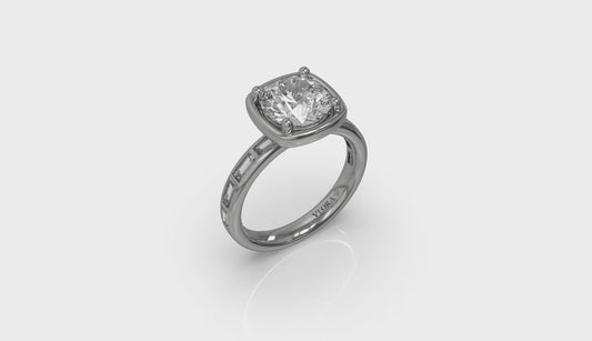 Art Deco Baguette Channel Engagement Ring