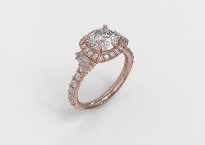 Matching Band for Harmony Trio Halo Engagement Ring