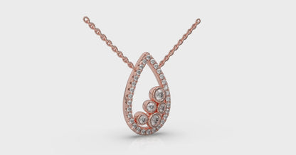 Pavé Pear Shaped and Bezel Set Diamond Pendant Necklace
