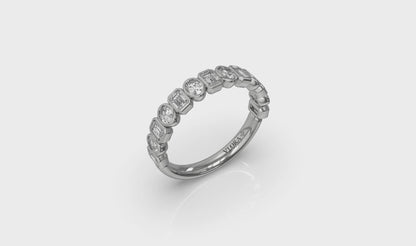 Geometric Bezel-Set Stackable Band