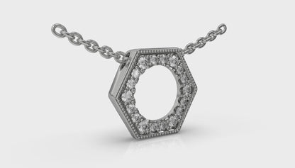 Diamond Open Honeycomb Pendant Necklace