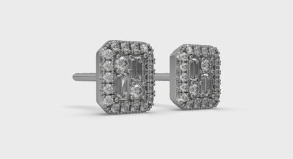 Diamond Baguette Stud Earrings