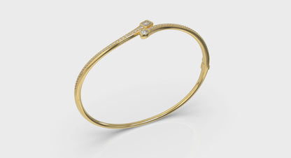 Sculpted Mixed Shape Diamond Bangle