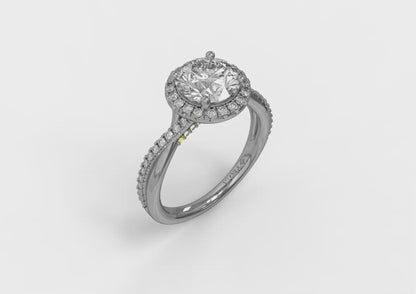 Entwined Halo Round Engagement Ring