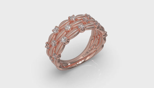 Triple Cascade Ring with Satin Finish