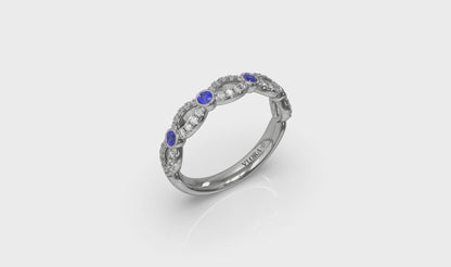 Diamond and Sapphire Cascade Band