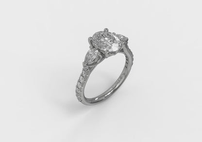 Graceful Trio Three Stone Engagement Ring