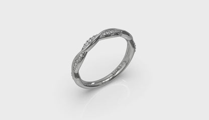 Twisted Pavé Diamond Band