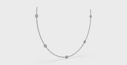 Multi Diamond Honeycomb Link Necklace