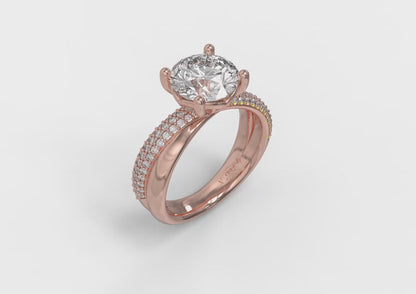 Pavé Crossover Engagement Ring