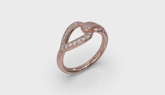 Diamond Open Tear Drop Link Ring
