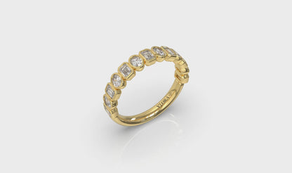 Geometric Bezel-Set Stackable Band