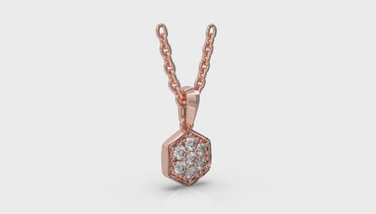 Diamond Cluster Honeycomb Pendant Necklace
