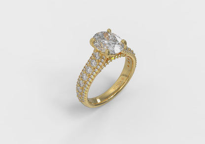 Bold Cathedral Oval Engagement Ring