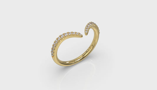 Diamond Open Chevron Ring