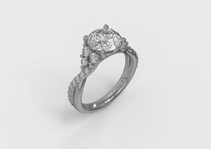 Entwined Round Engagement Ring