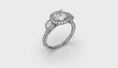 Triple Halo Round Engagement Ring