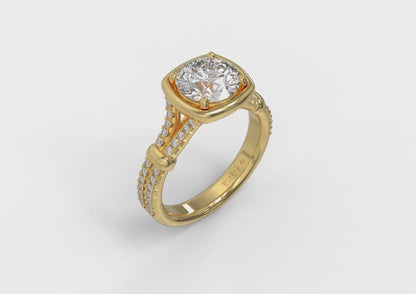 Diamond Frame Pavé Engagement Ring