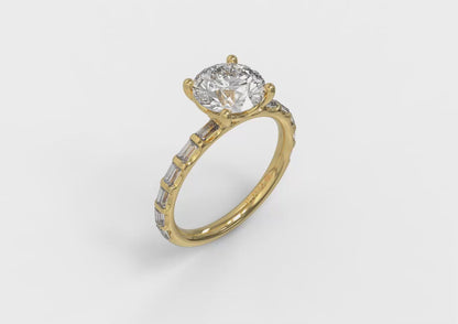 Shining Baguette Band Engagement Ring