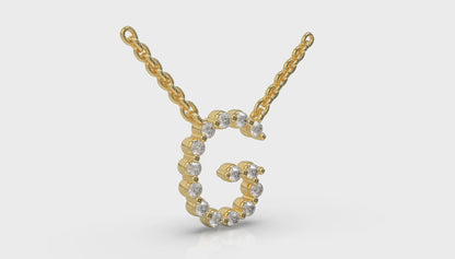 Diamond Alphabet Pendant Necklace, G