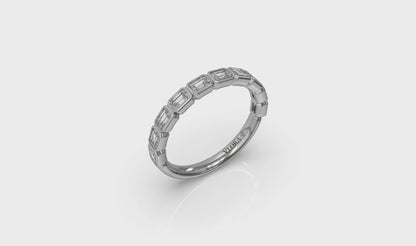 Bezel-Set Emerald Cut Stackable Band