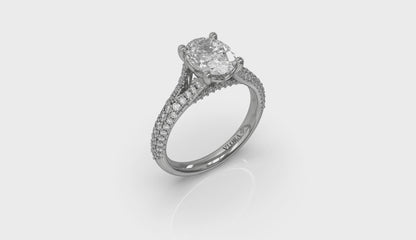 Splendid Cathedral Split Shank Oval Engagement Ring
