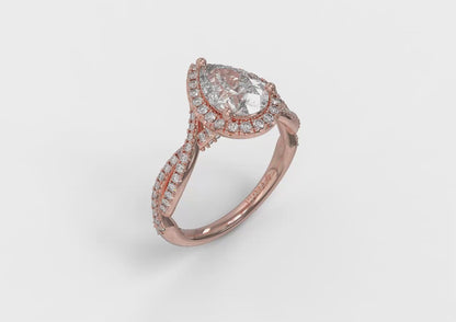Matching Band for Entwined Pear Halo Engagement Ring