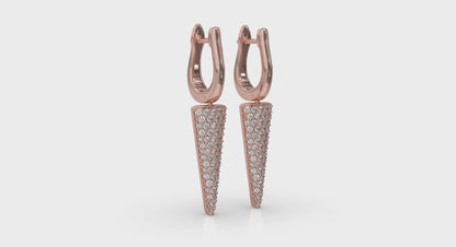 Diamond Trinity Drop Huggie Earrings