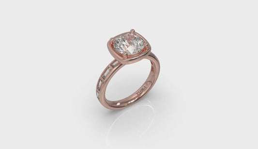 Art Deco Baguette Channel Engagement Ring