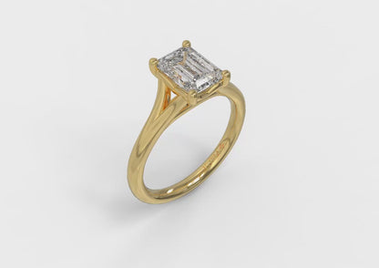 Solitaire Emerald Cut Engagement Ring