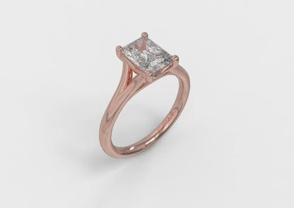 Matching Band for Solitaire Emerald Cut Engagement Ring