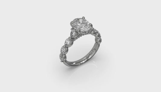 Cascade Oval Engagement Ring