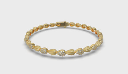 Scalloped Bracelet with Satin Finish