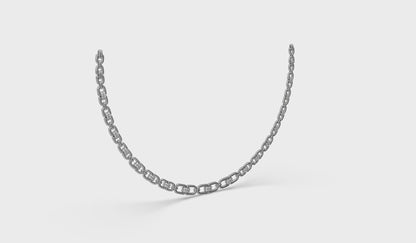 Linked Curves with Diamond Accent Necklace