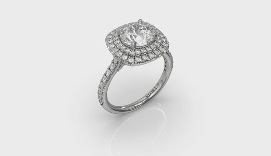 Delicate Double Halo Engagement Ring