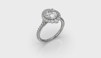 Cathedral Arch Halo Round Engagement Ring